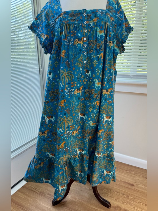 Printfresh Other - Printfresh Gorgeous Blue Horse Nightgown / House Dress / MuuMuu